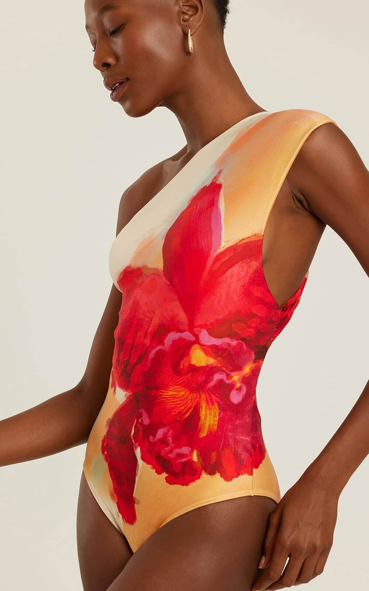 Lenny Niemeyer Loop Shoulder One Piece Swimsuit Flora Red 