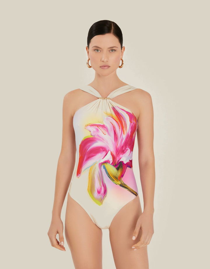 Lenny Niemeyer Detailed High Neck One Piece Naturaleza Floral