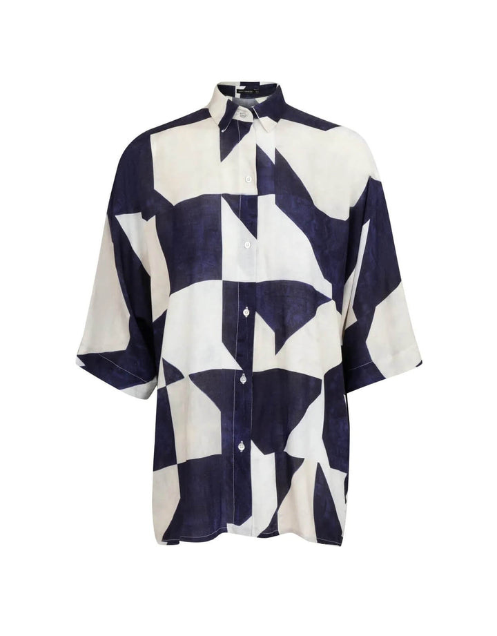 Lenny Niemeyer Blue Abstract Print oversized shirt