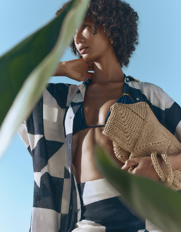 Lenny Niemeyer Blue Abstract Print oversized shirt