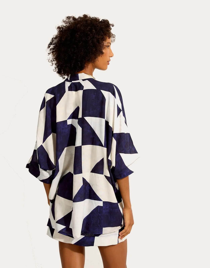 Lenny Niemeyer Blue Abstract Print oversized shirt