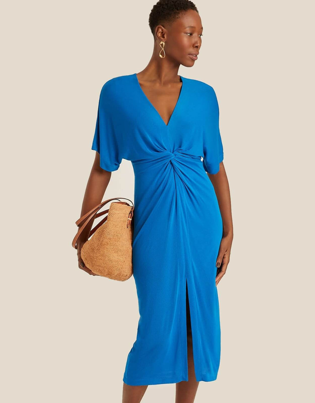 Lenny Niemeyer V-Neck Cover-Up Dress in Monaco Blue