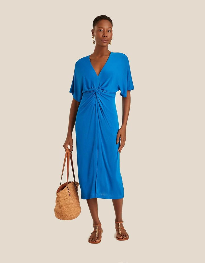 Lenny Niemeyer V-Neck Cover-Up Dress in Monaco Blue