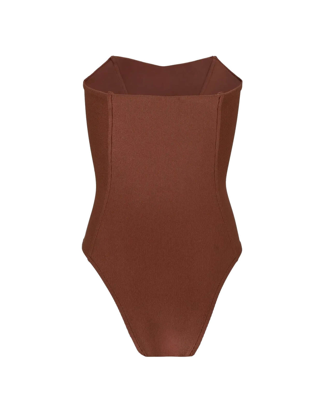 Lenny Niemeyer Cappuccino Brown textured bandeau one piece swimsuit