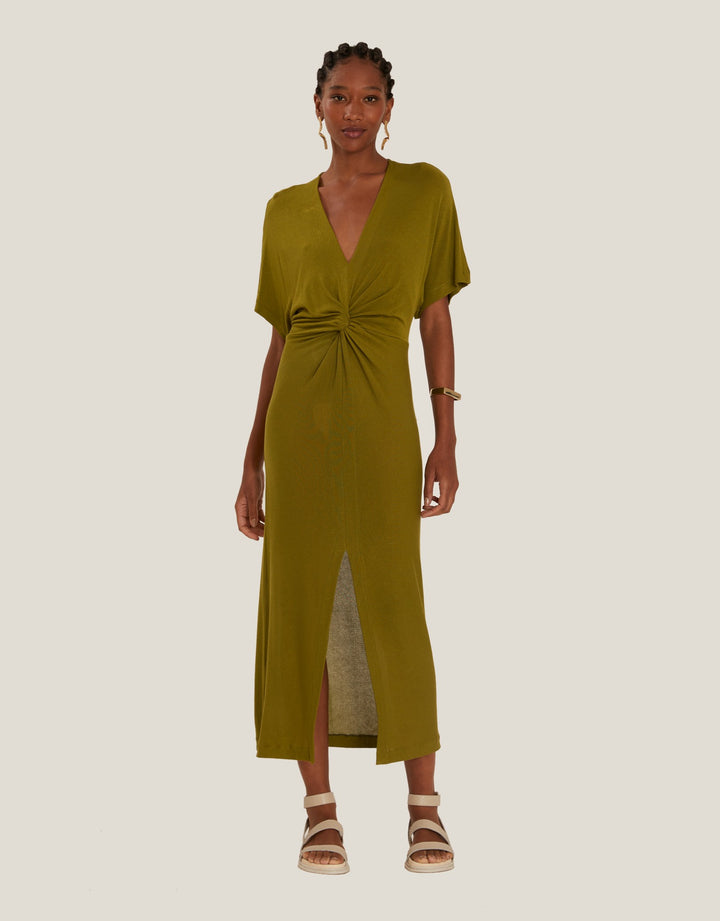 Lenny Niemeyer V Neck Cover Up Dress Sage Green