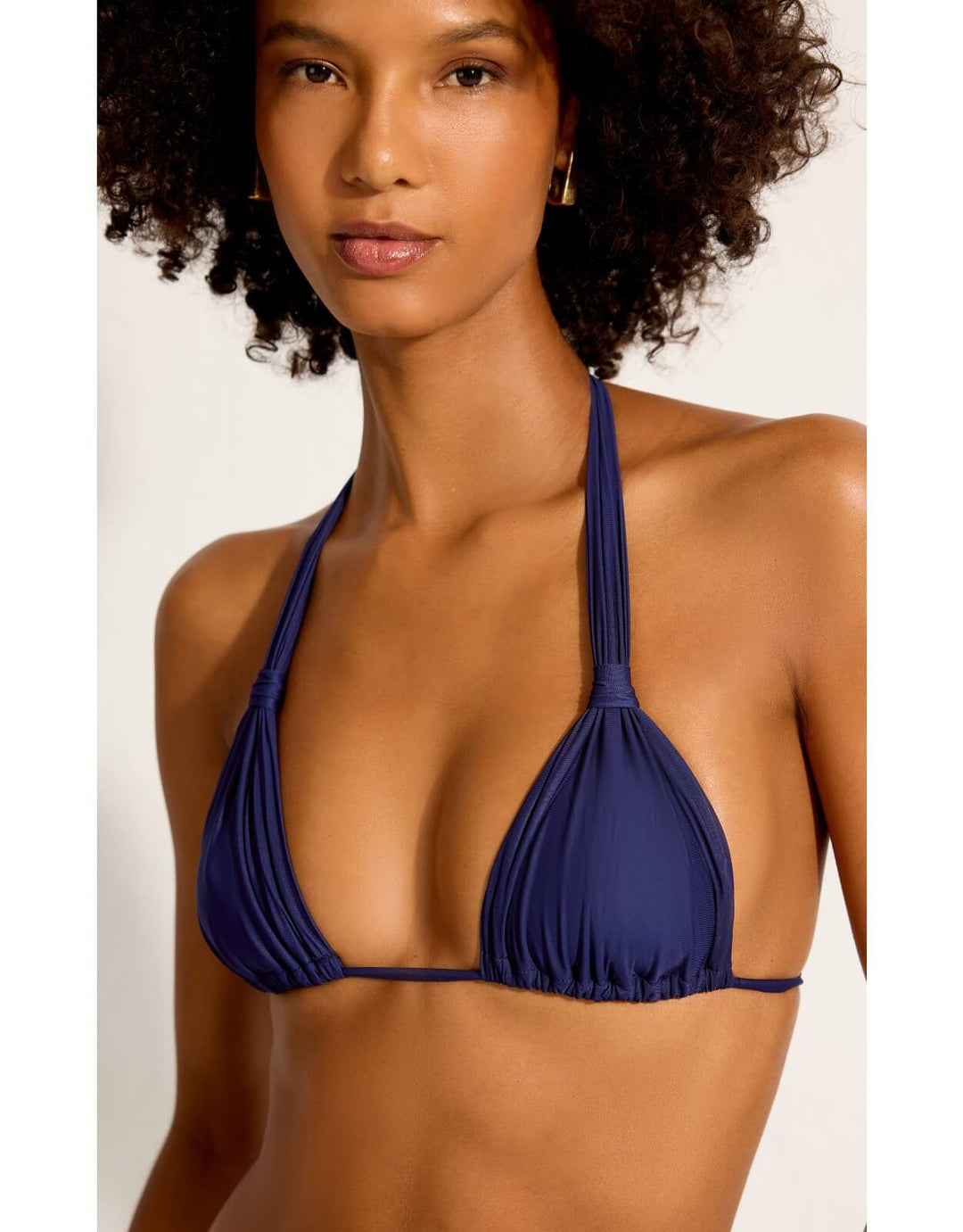 Lenny Niemeyer Adjustable Halter Bikini Top Tile Blue