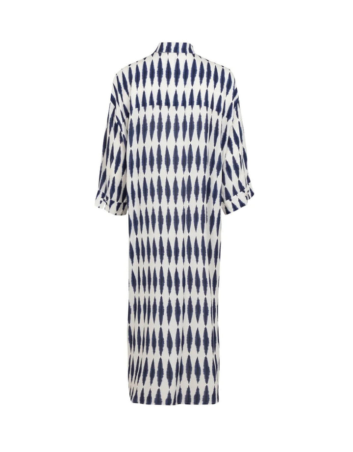 Lenny Niemeyer blue Formentera tie-dye linen viscose midi shirt dress