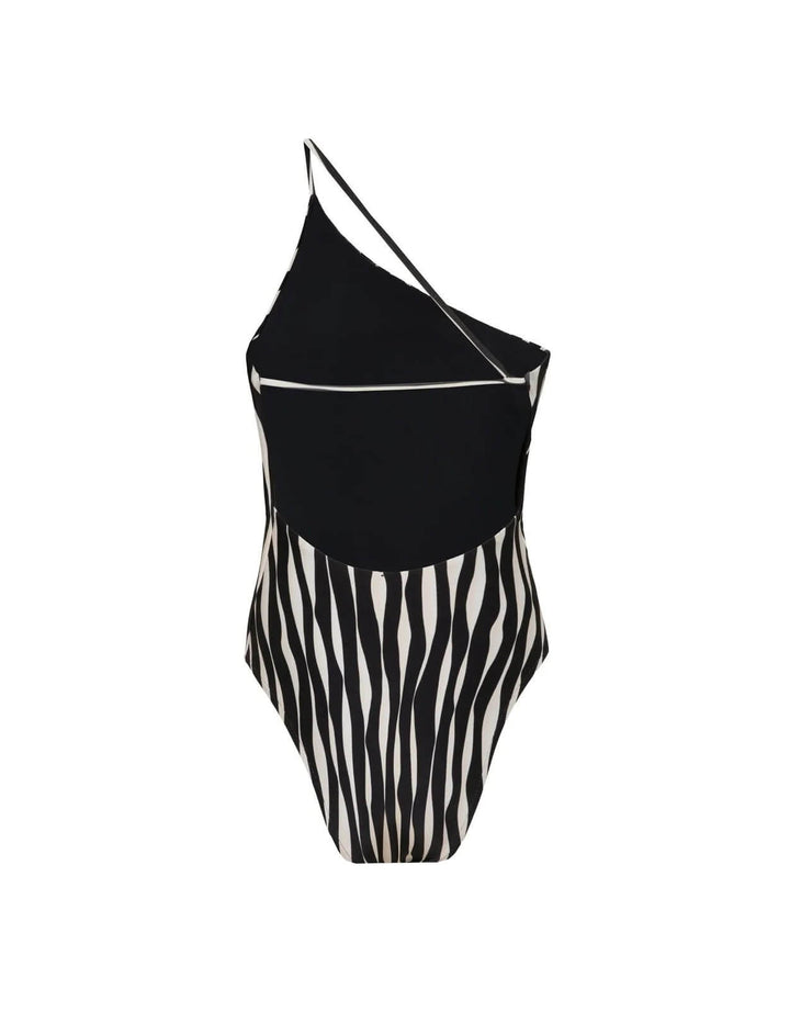 One Shoulder Strapy One Piece Waves
