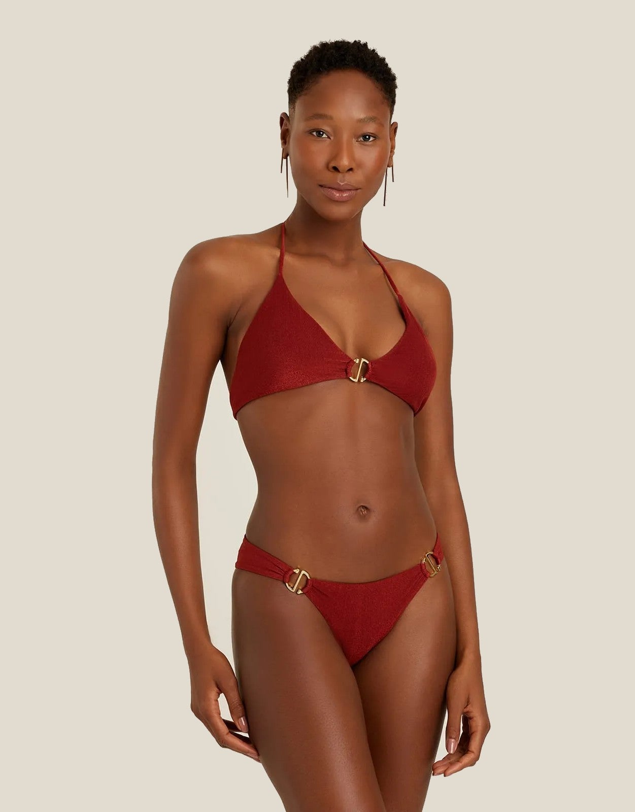 Red swimsuit boohoo deals