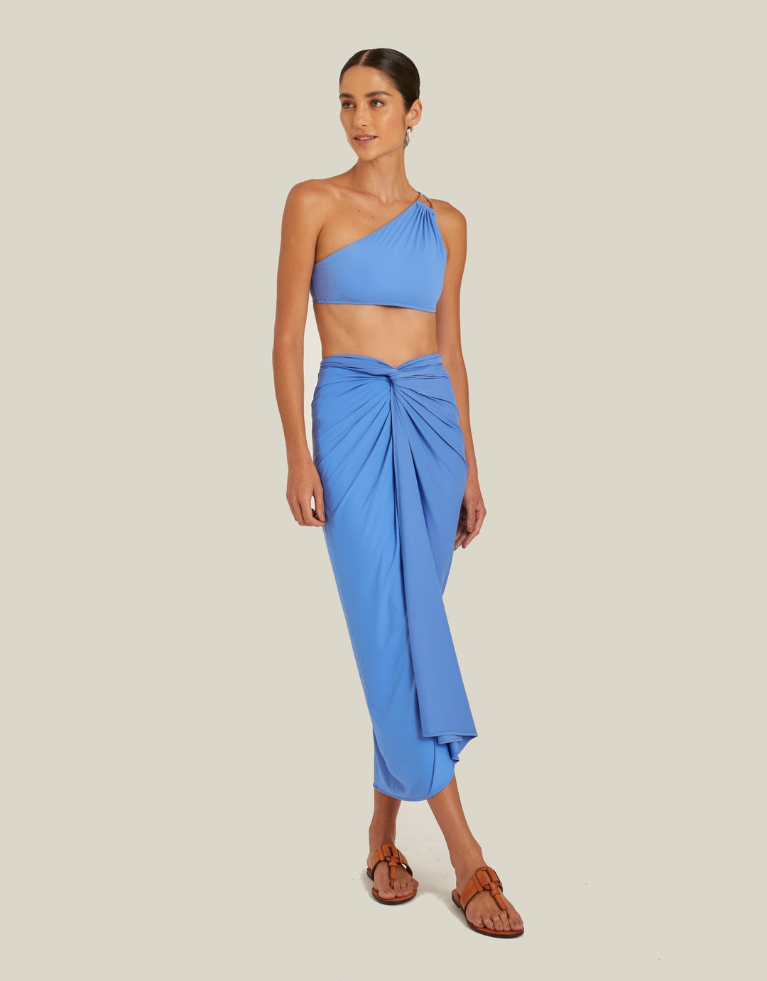 Lenny Niemeyer Knot Sarong in Lake Blue – Front View
