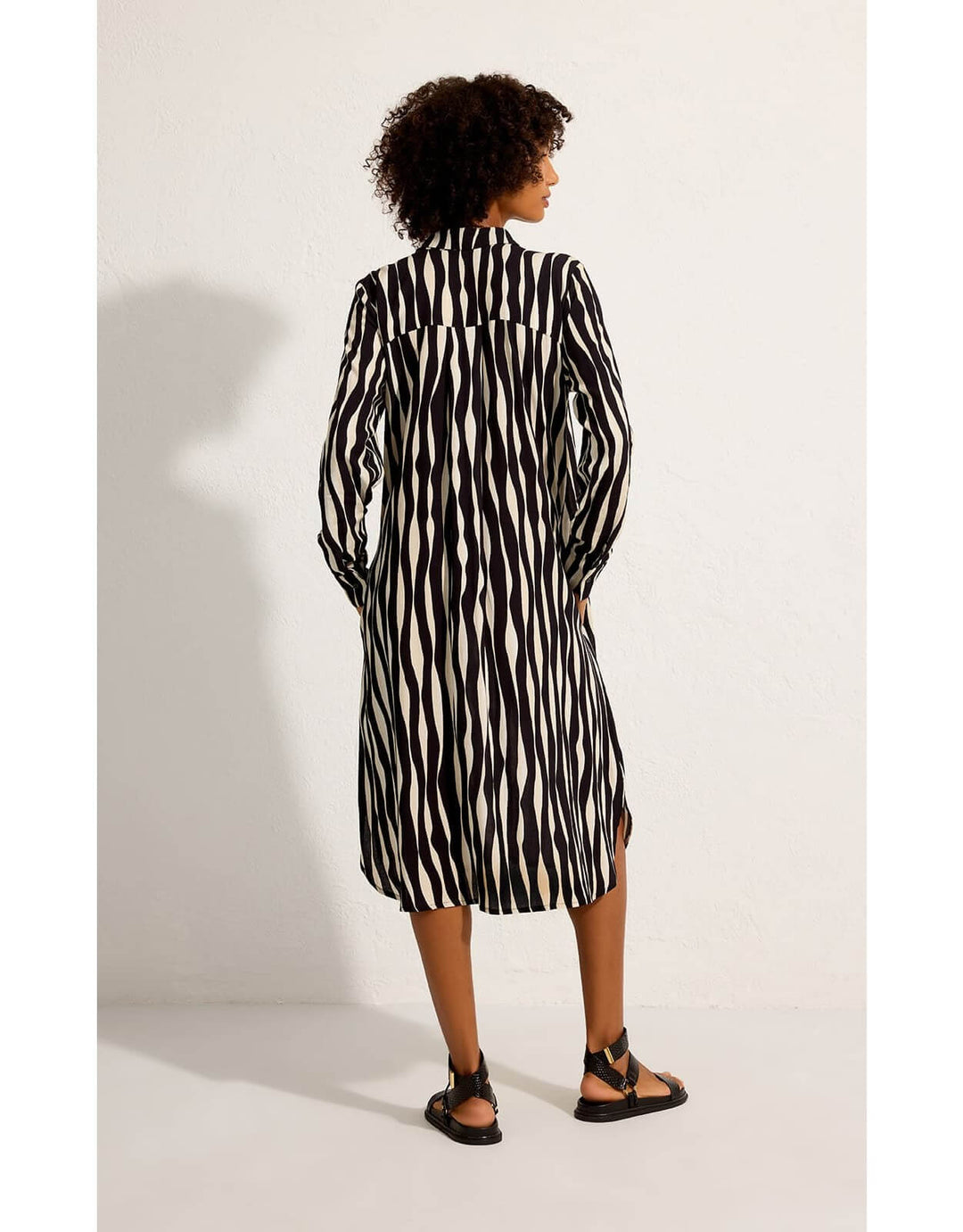 Lenny Niemeyer Waves Print Midi Shirt Dress