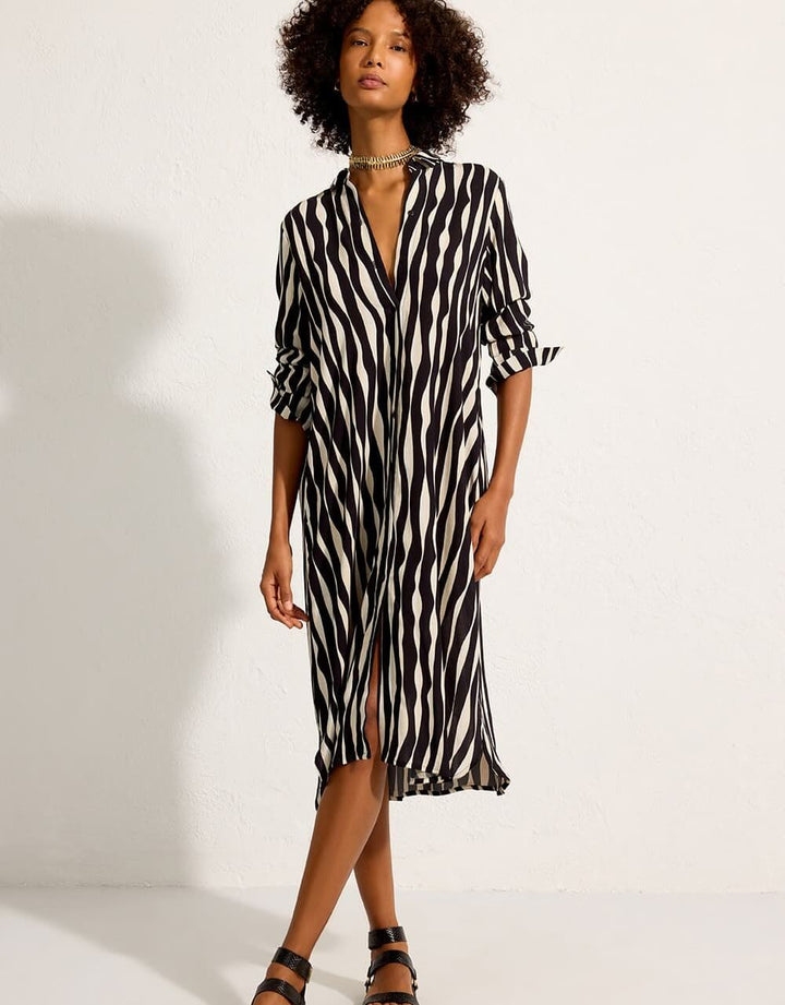 Lenny Niemeyer Waves Print Midi Shirt Dress