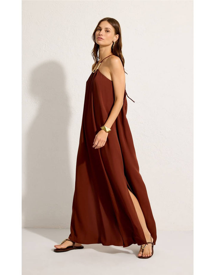 Lenny Niemeyer Cappuccino Brown Square Detail Long Dress