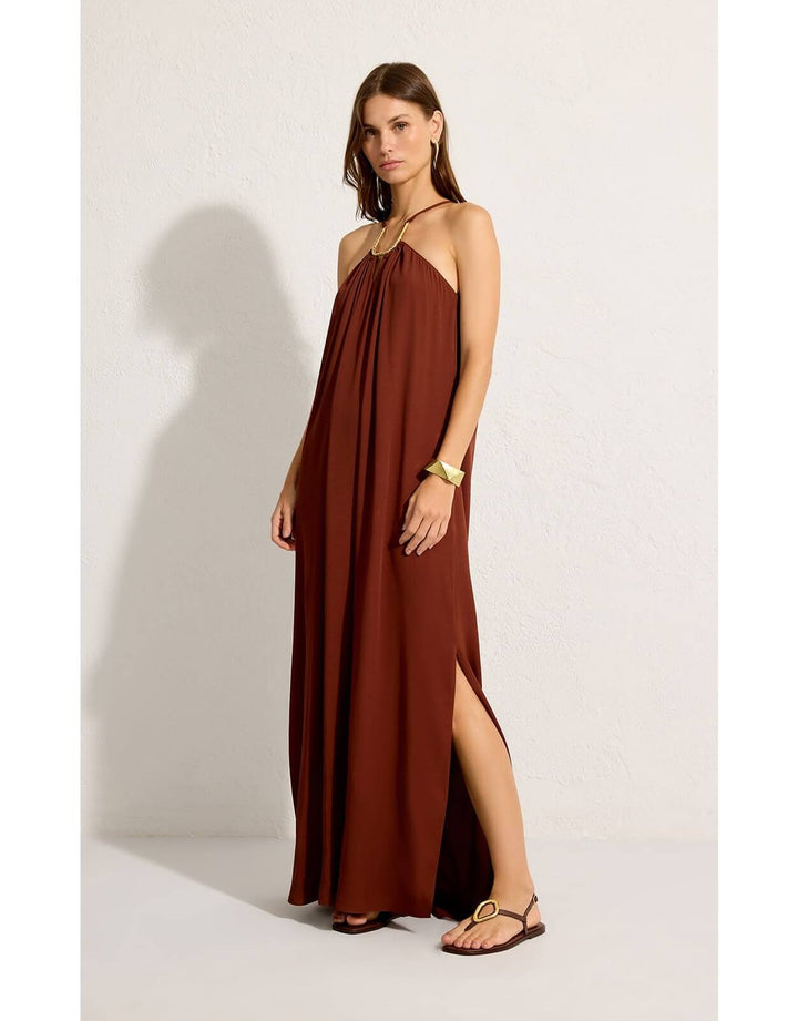 Lenny Niemeyer Cappuccino Brown Square Detail Long Dress