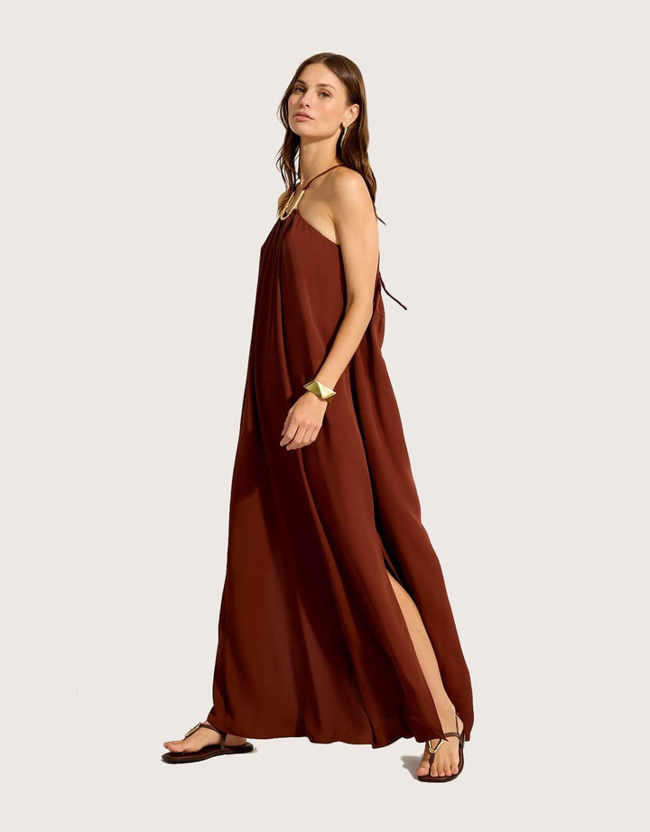 Lenny Niemeyer Cappuccino Brown Square Detail Long Dress