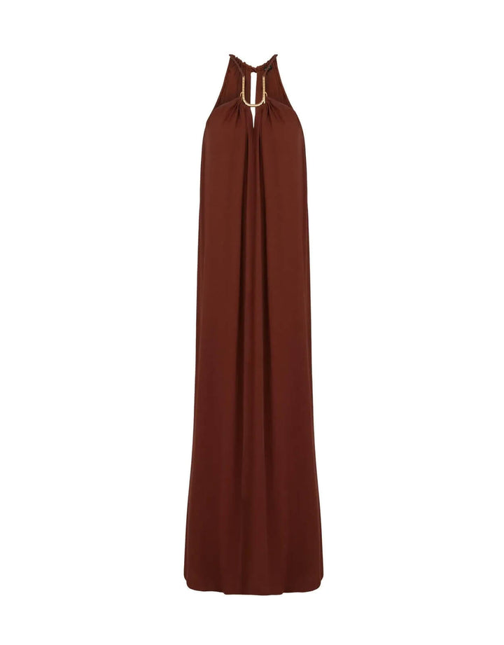 Lenny Niemeyer Cappuccino Brown Square Detail Long Dress
