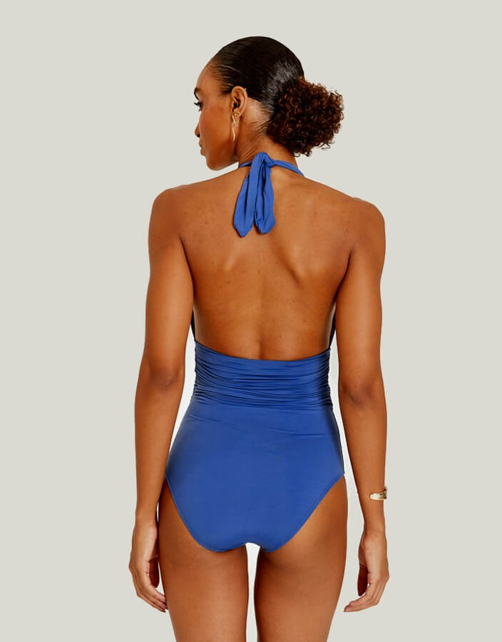 Lenny Niemeyer Halter One Piece Swimsuit Designer Swimwear Ultramarine