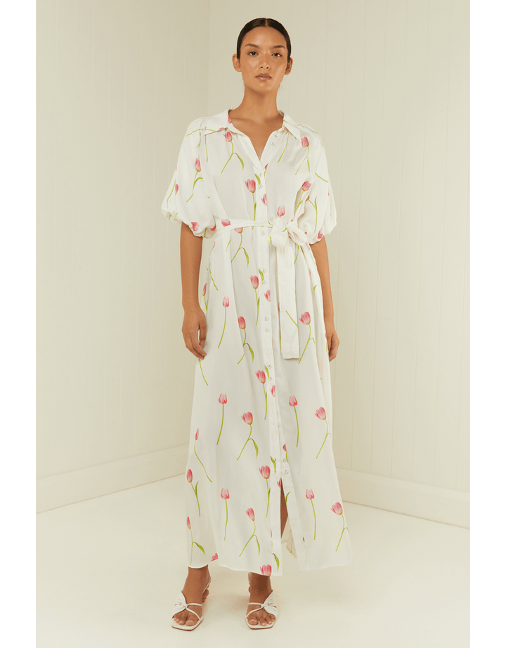 Palm Noosa Carla Dress Tulips Print