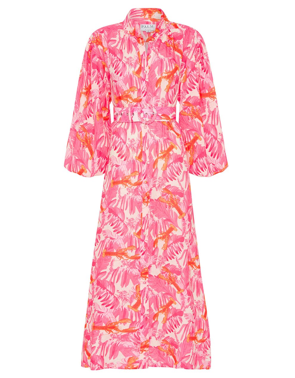 Palm Noosa Noddy Dress Pink Lobster Print