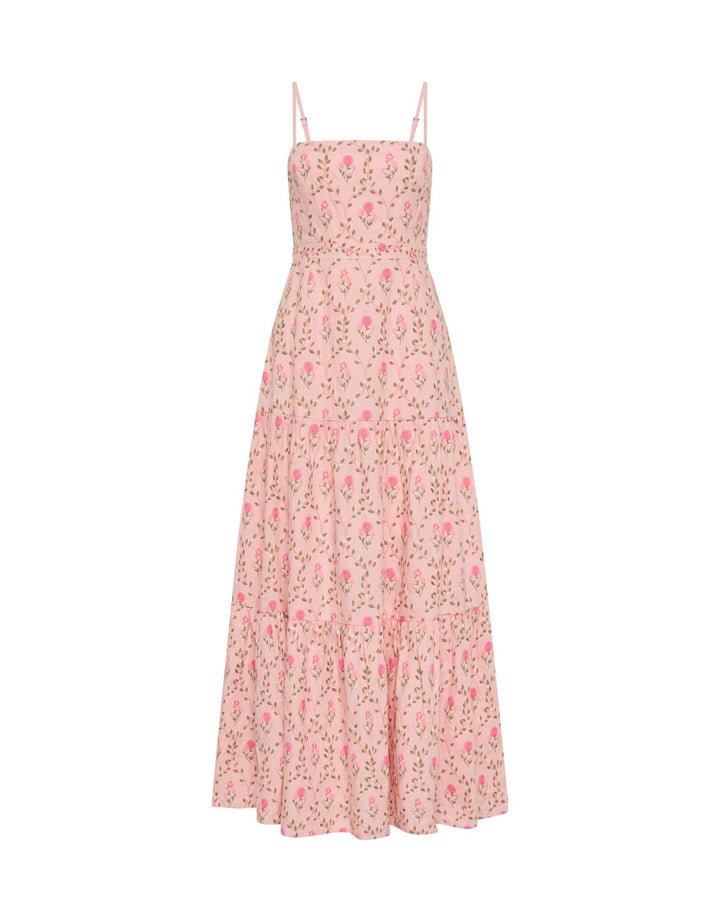 Palm Noosa Kira Maxi Dress Luxembourg Tile embroidered pink maxi dress