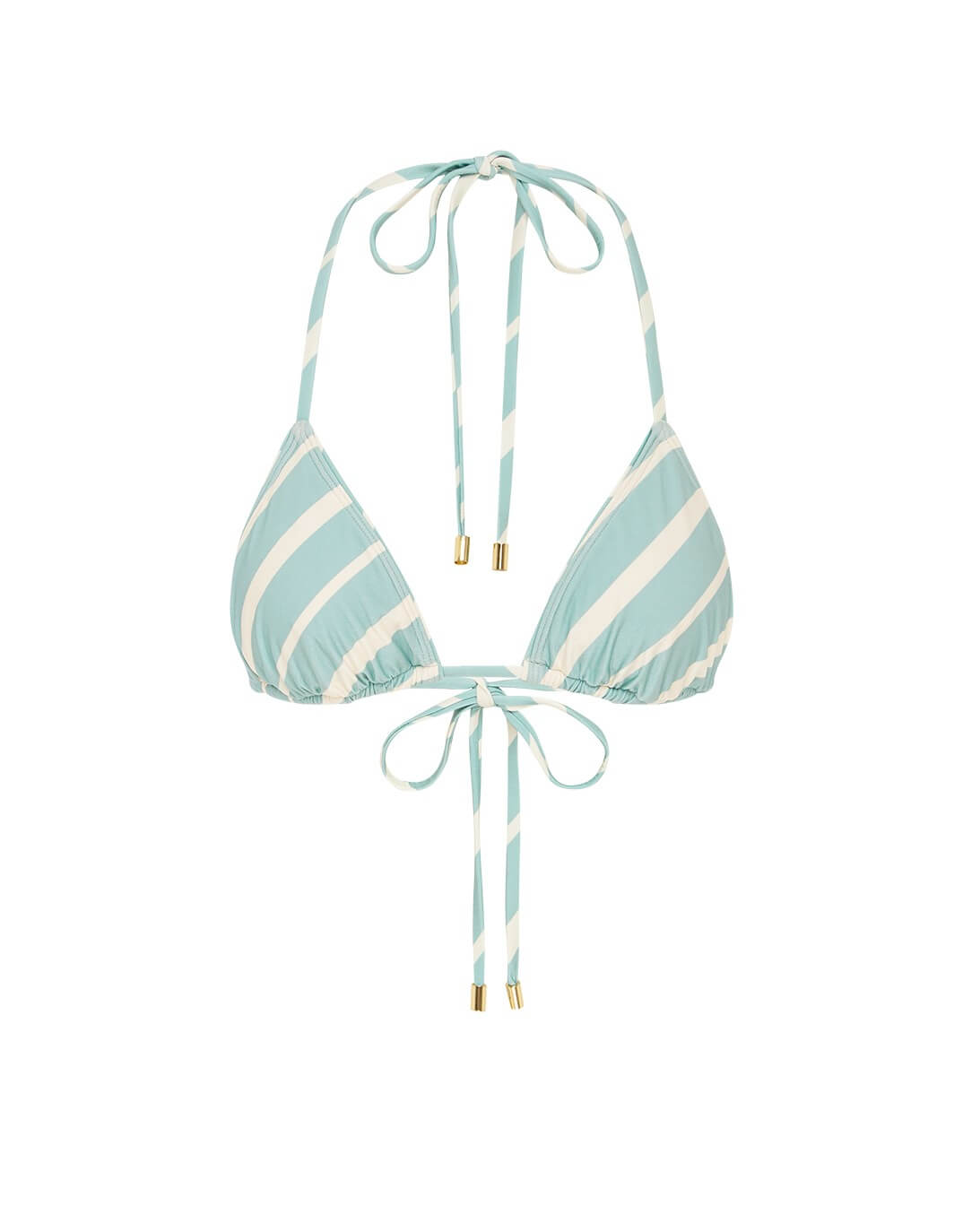 Peony Swimwear Piped Essential Triangle Bikini Mineral Blue Stripe