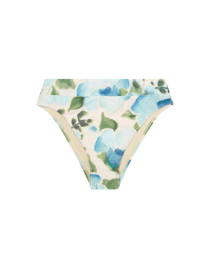 Peony Swimwear Mid High Cut Bikini Bottom Isles Floral Blue