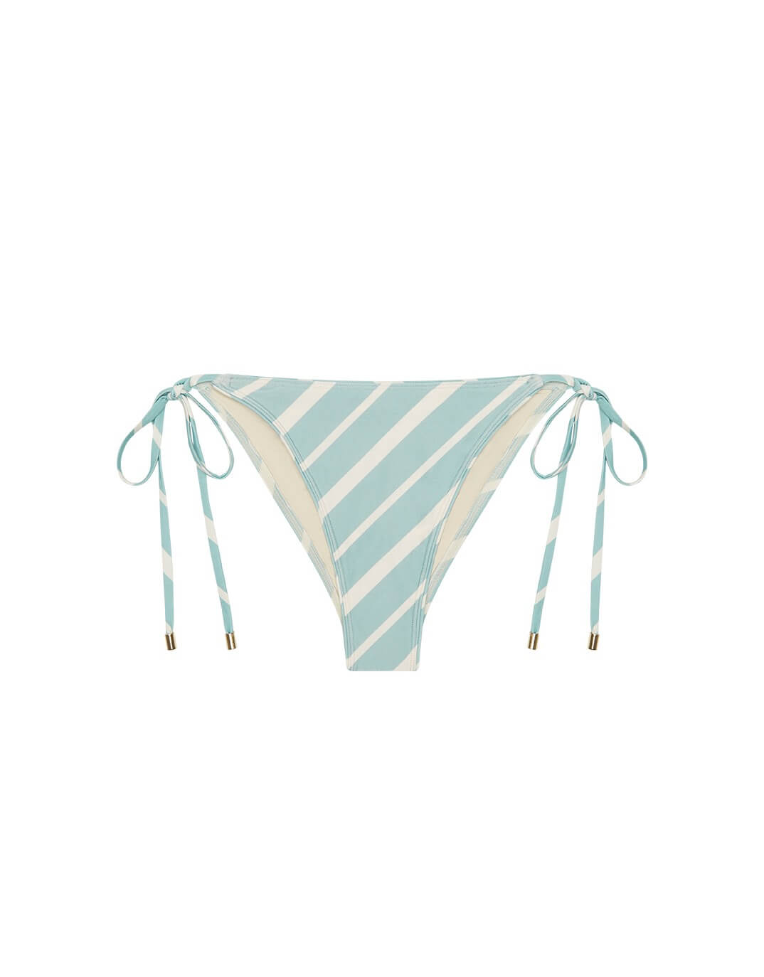 Peony Swimwear Piped Essential String Bikini Bottom Mineral Blue Stripe