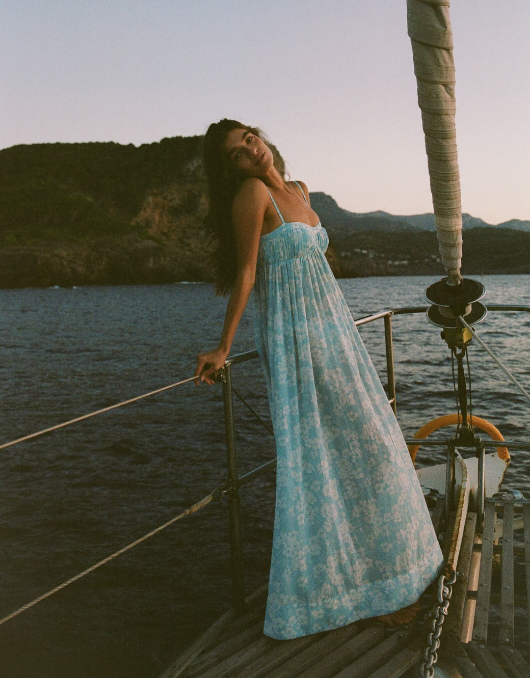 Peony Everlasting Maxi Dress in Paper Daisy cotton gauze maxi dress with ruched bust detail