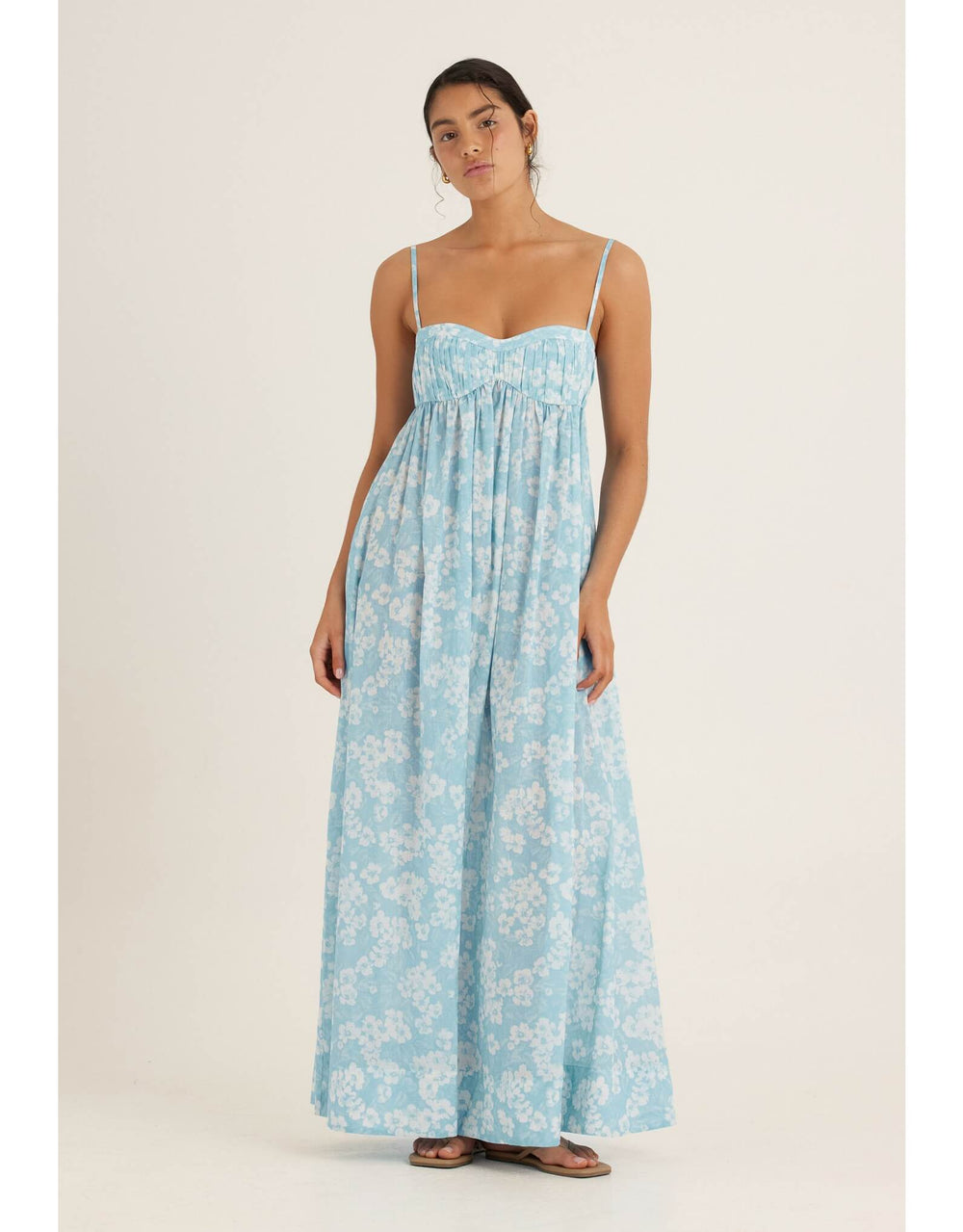 Peony Everlasting Maxi Dress in Paper Daisy cotton gauze maxi dress with ruched bust detail