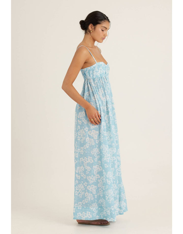 Peony Everlasting Maxi Dress in Paper Daisy cotton gauze maxi dress with ruched bust detail