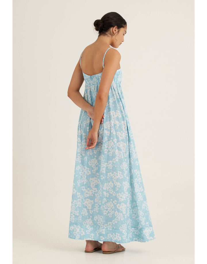 Peony Everlasting Maxi Dress in Paper Daisy cotton gauze maxi dress with ruched bust detail