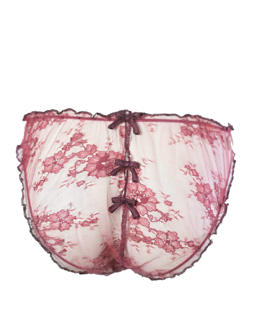 Florentine Lace Chemise & Brief in Raspberry