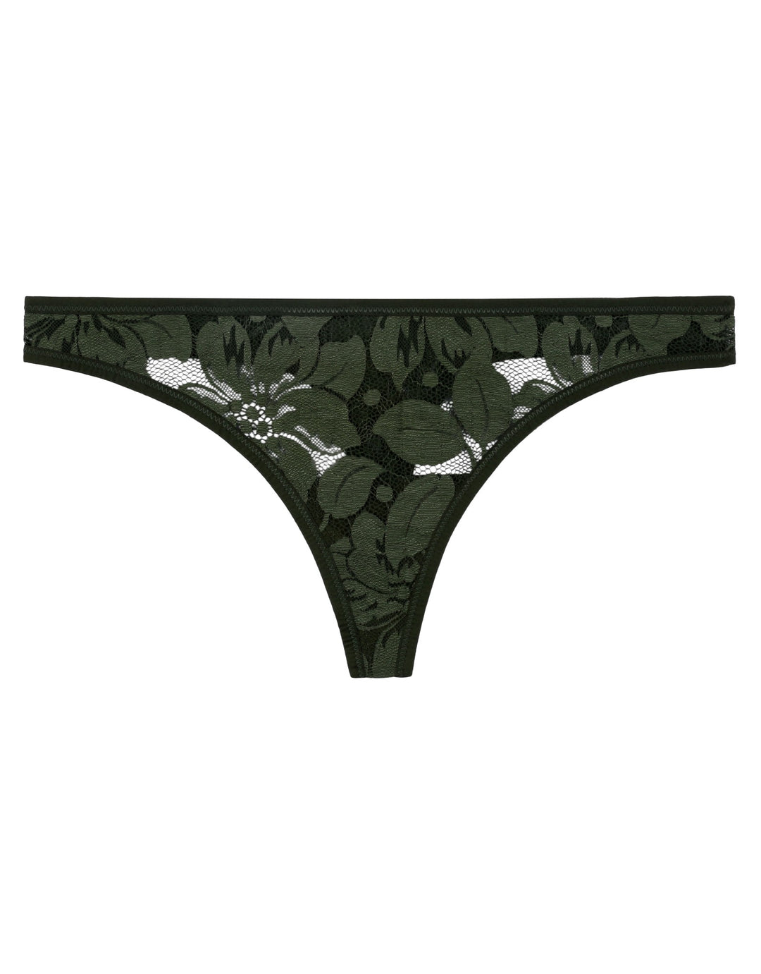 Yasmine Eslami Zoe Thong Khaki Green Designer French Lingerie