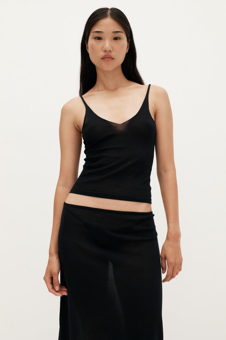 Sheer Knit Cami Black