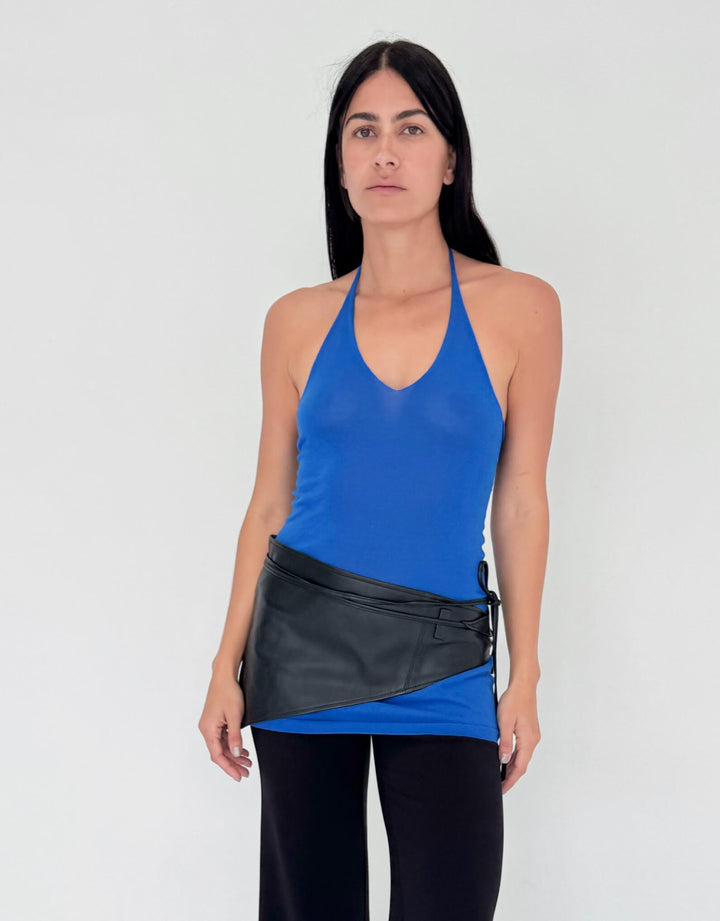 Sheer Knit Dress Electric Blue