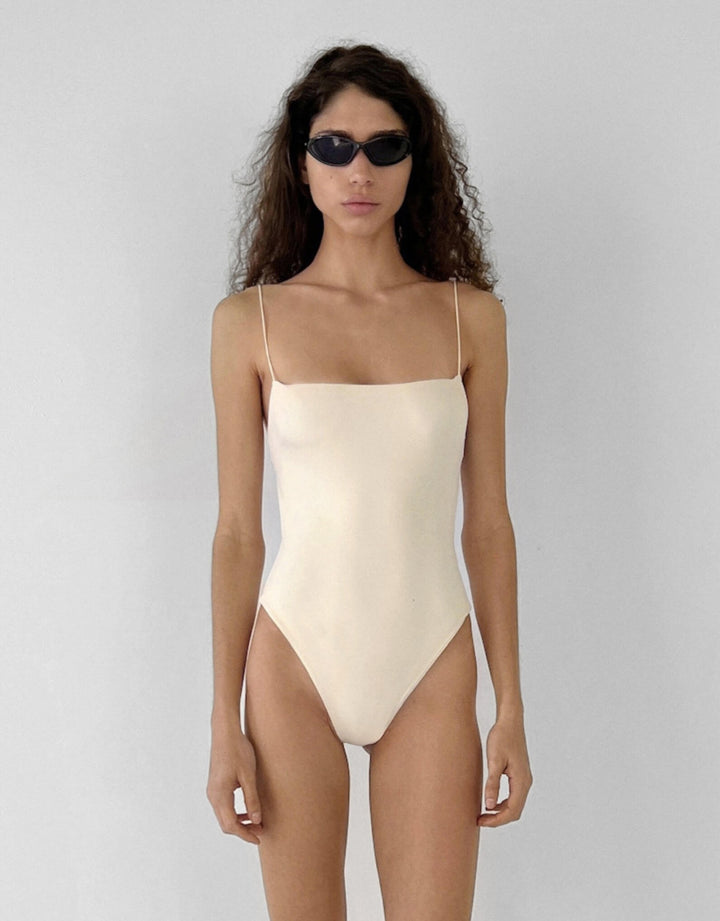 Fine Strap One Piece Ecru