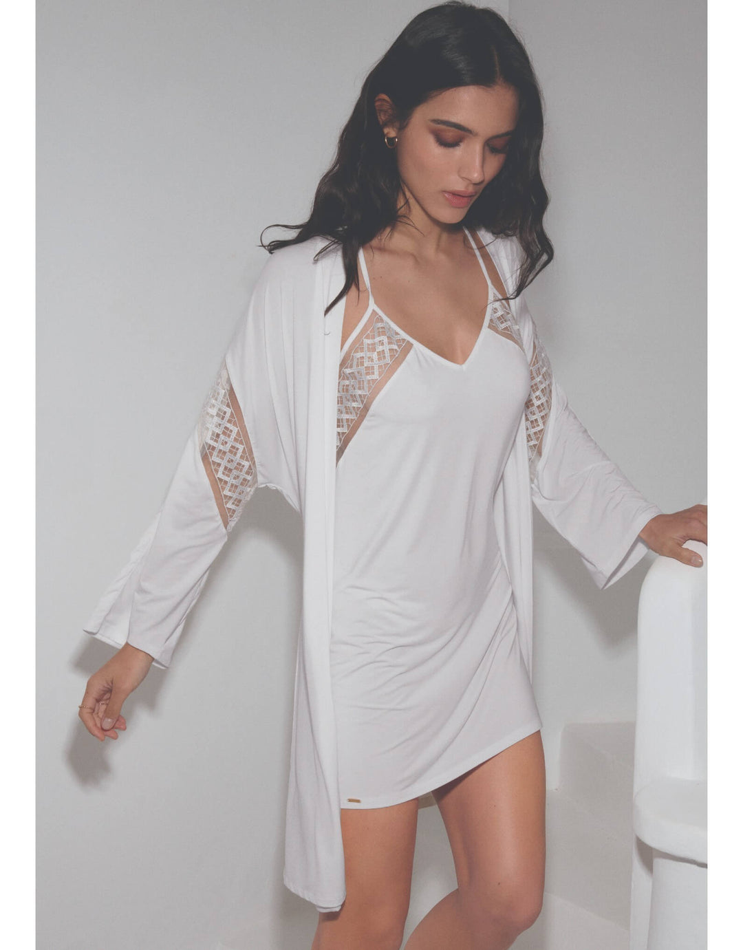 Aubade Sweet Obsession Modal Kimono Robe Opal