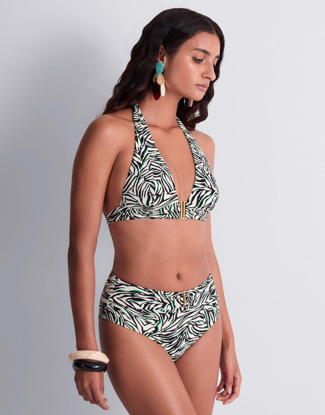 Aubade Tropical Splash Wild Stripes high waist bikini brief