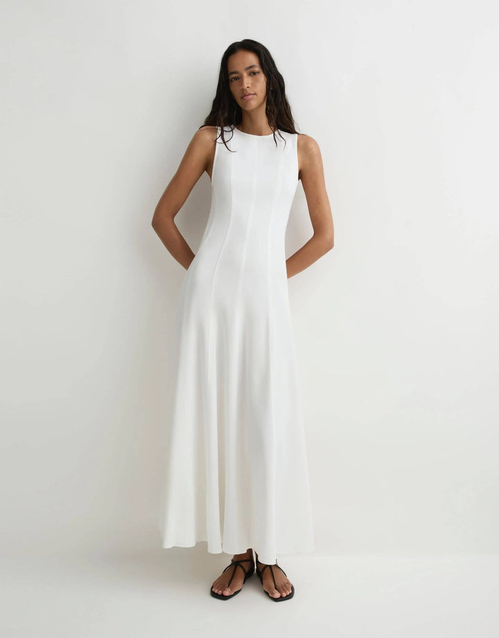 Bondi Born Lyon Panelled Maxi Dress white — front view