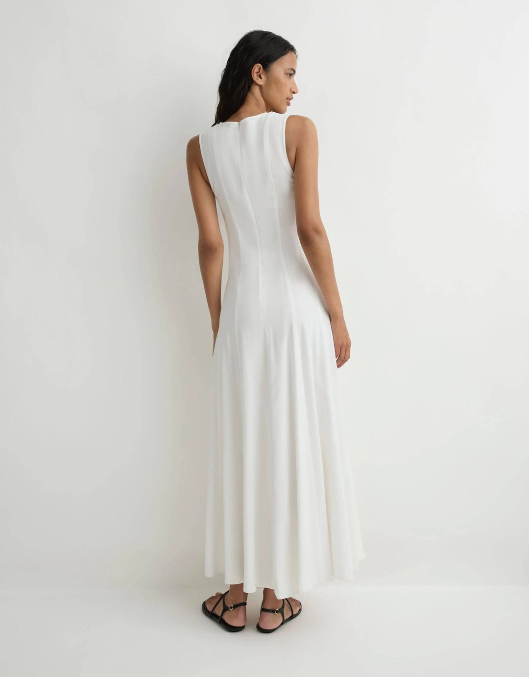 Bondi Born Lyon Panelled Maxi Dress white — back view