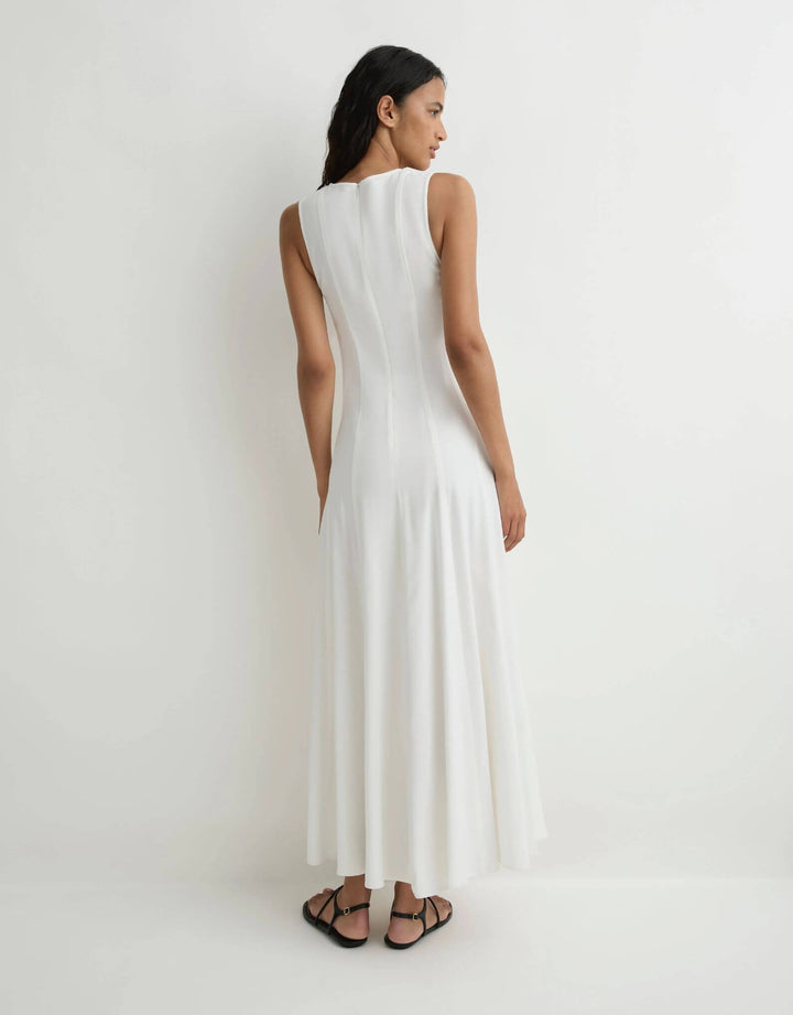 Bondi Born Lyon Panelled Maxi Dress white — back view