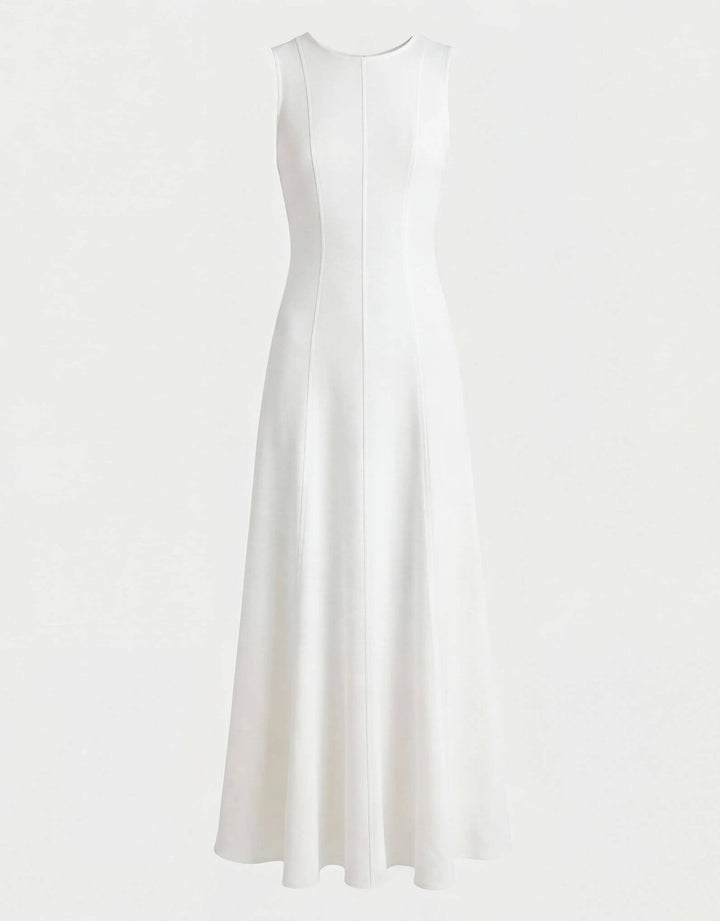 Bondi Born Lyon Panelled Maxi Dress white — product only view
