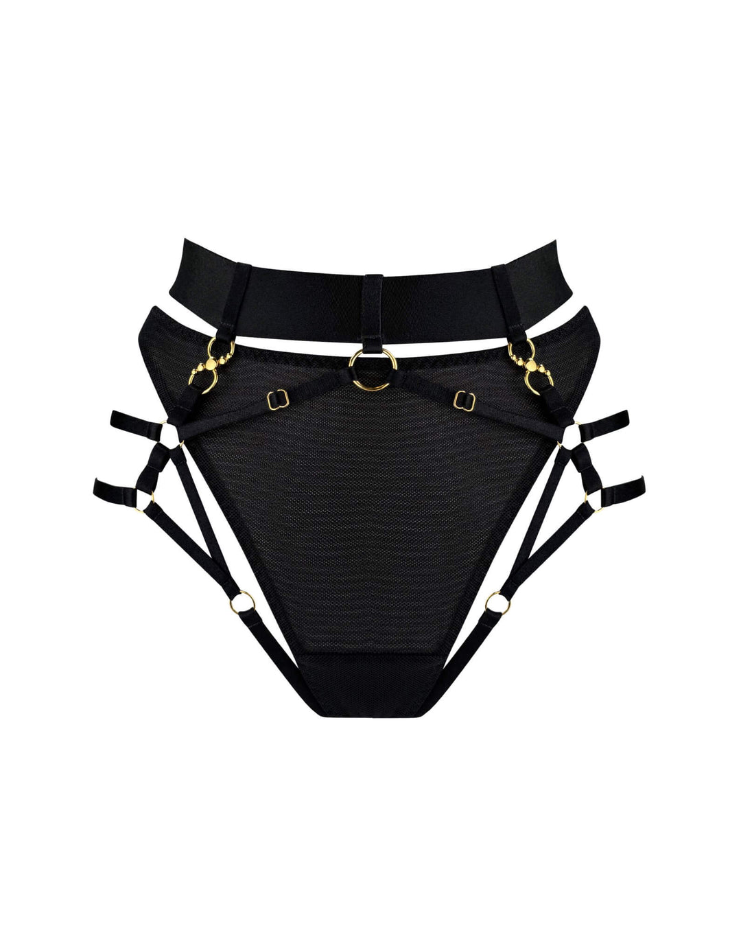 Bordelle Neda Multi-Style Harness Brief black — product front view