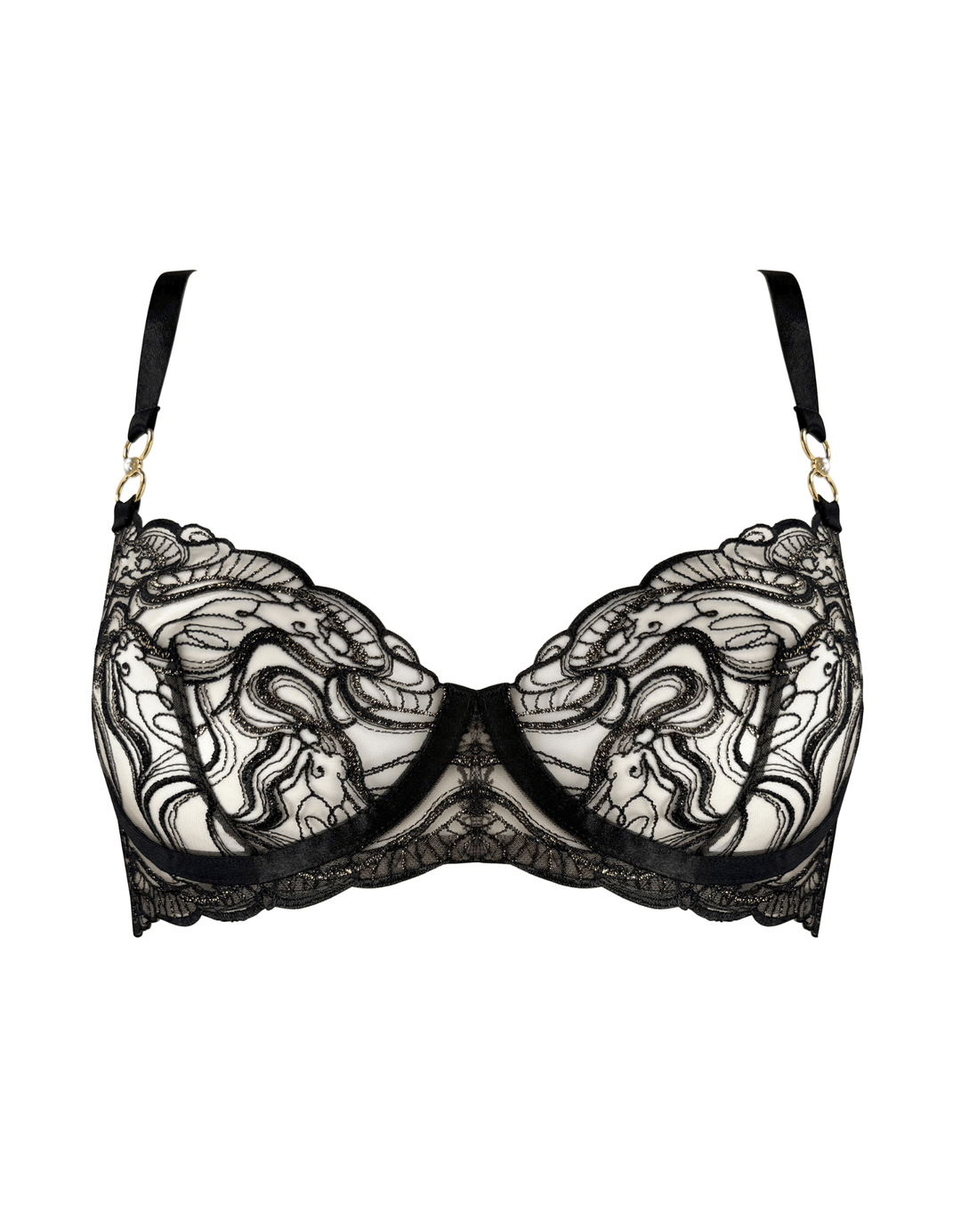 Bordelle Pearl Balconette Wire Bra Black — product detail