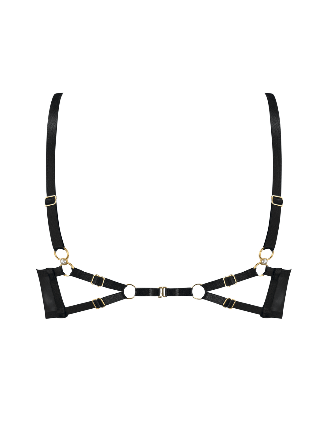 Bordelle Pearl Balconette Wire Bra Black — strap detail