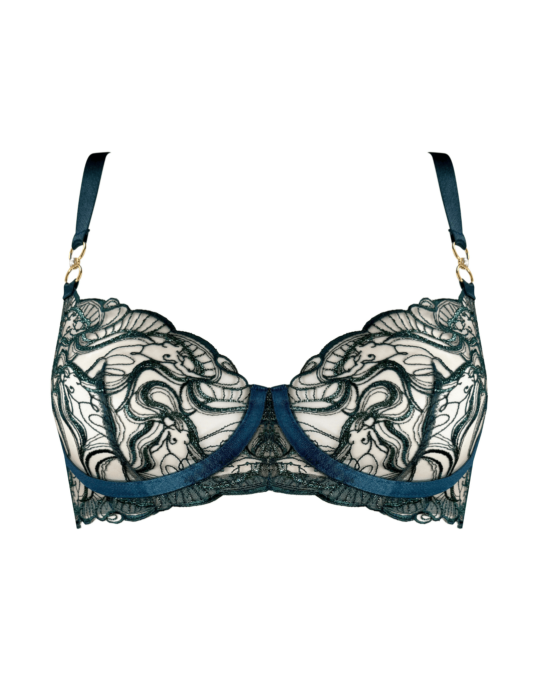 Bordelle Pearl Balconette Wire Bra teal — product detail
