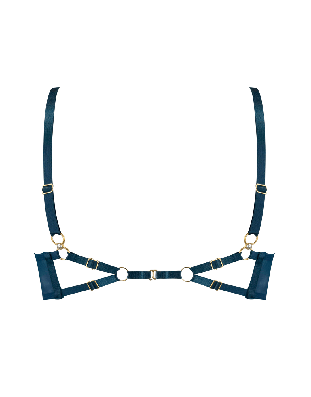 Bordelle Pearl Balconette Wire Bra teal — back detail