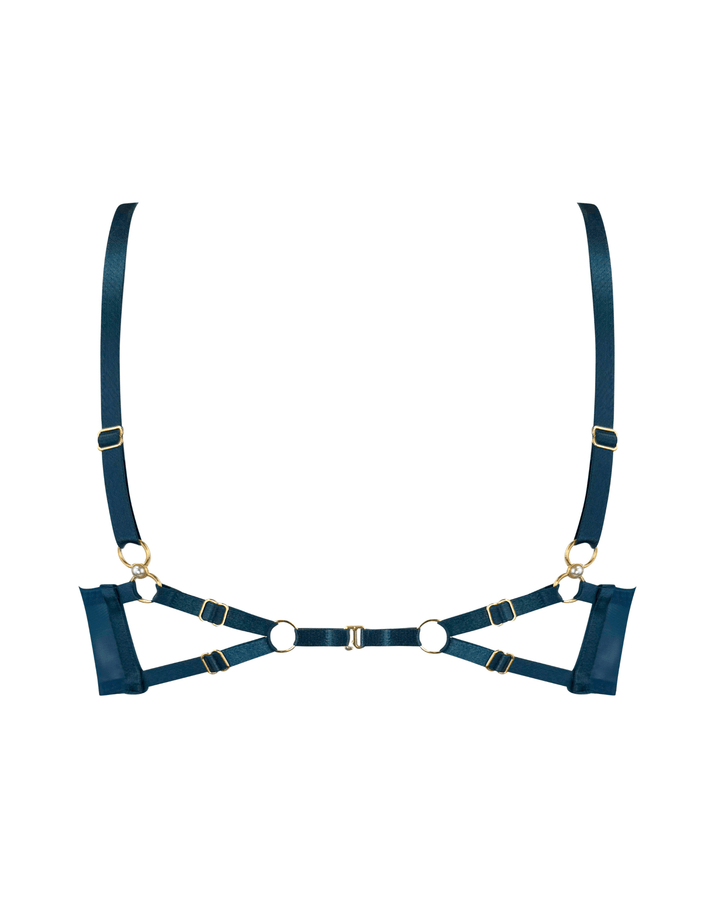 Bordelle Pearl Balconette Wire Bra teal — back detail