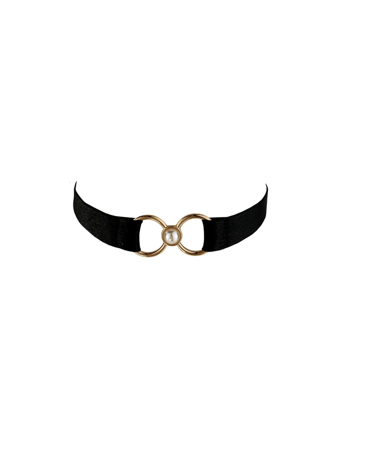 Bordelle Pearl Collar Black  — front view