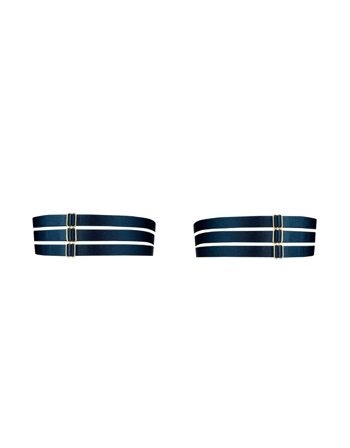 Bordelle Pearl Garters Teal — Back detail